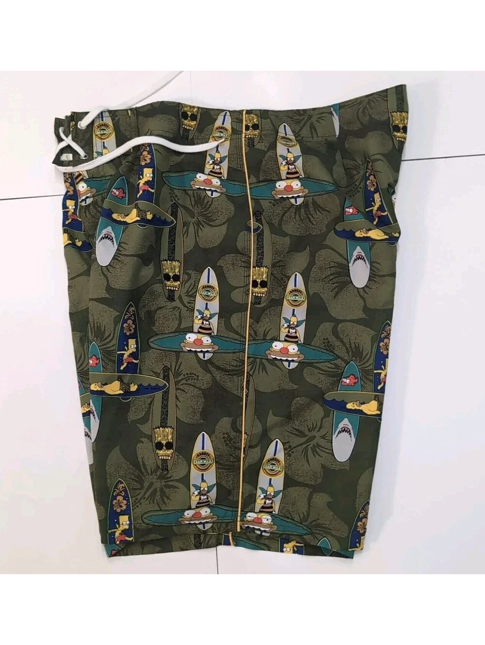 Vintage Simpsons Board Shorts Bathing Suit 2004 Mens Sz 36 Graphic Surf Board